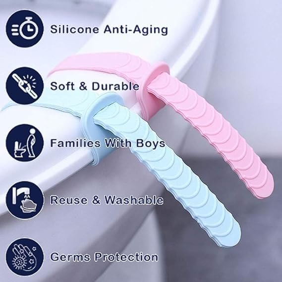 Hoppokart Toilet Seat Lid Lifting Band Foldabable Toilet Seat Help Lifter Band Lid Lifter Handle Bathroom Accessories Toilet Cover Support Lifter Toilet Lid Opener Pack of 2  - Image 3