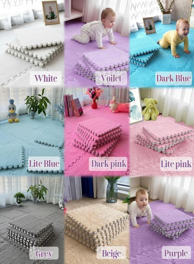 Metreno 10mm/10pcs Baby mats for Floor Soft Plush Foam Babies Puzzle Interlocking Play mats for Crawling Playing Tile mat for kids playing Carpet Rug for Infants and Toddlers(Rose Red, 31.5*31.5*1cm) - Image 5
