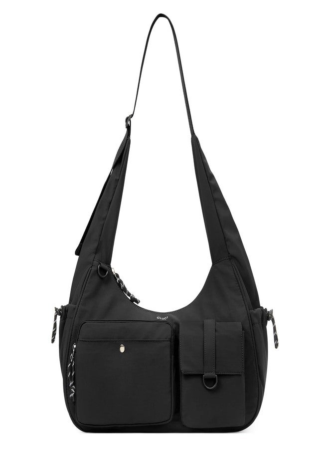 CLUCI Travel Purses for Women, Waterproof Crossbody Bag Roomy Multiple Pockets Shoulder Handbags Lightweight Stylish Tote Bag - Black - Image 1