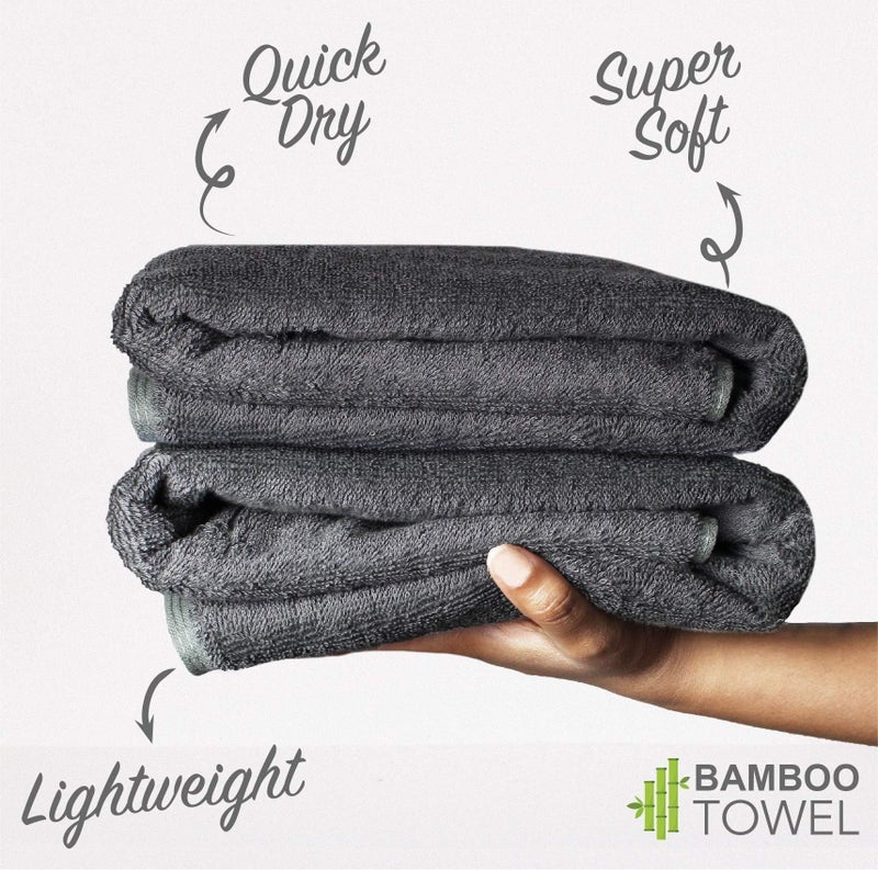 HEELIUM Bamboo Bath Towel | 3X Softer & Quick Drying | 400 GSM -140 X 70 Cm - Image 3