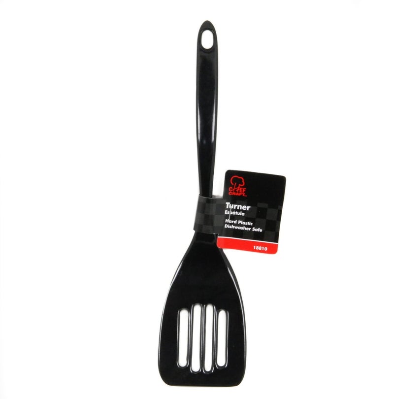 Chef Craft Basic Melamine Slotted Turner/Spatula, 11.25 inch, Black - Image 2