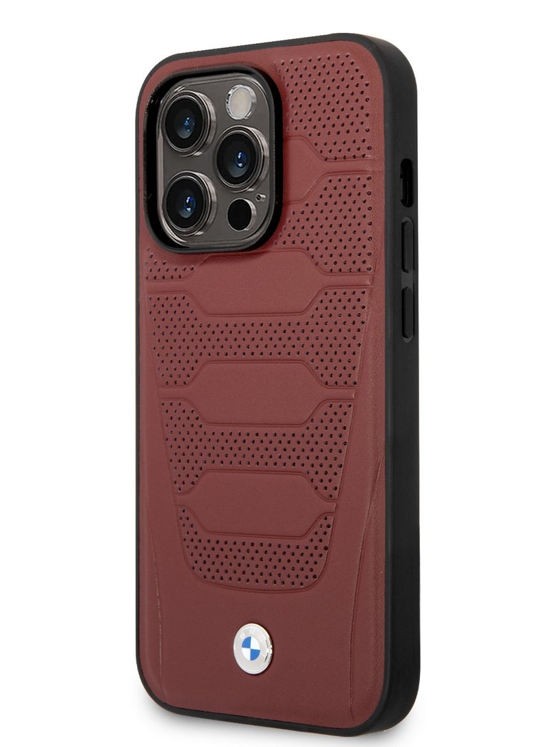 BMW Signature Collection Genuine Leather Case With Perforated Seats Design For iPhone 14 Pro Max - Image 4