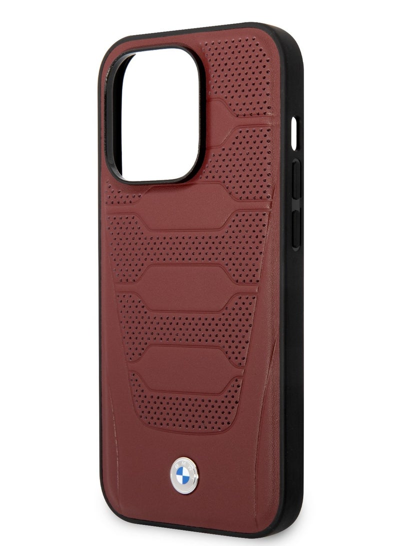 BMW Signature Collection Genuine Leather Case With Perforated Seats Design For iPhone 14 Pro Max - Image 1