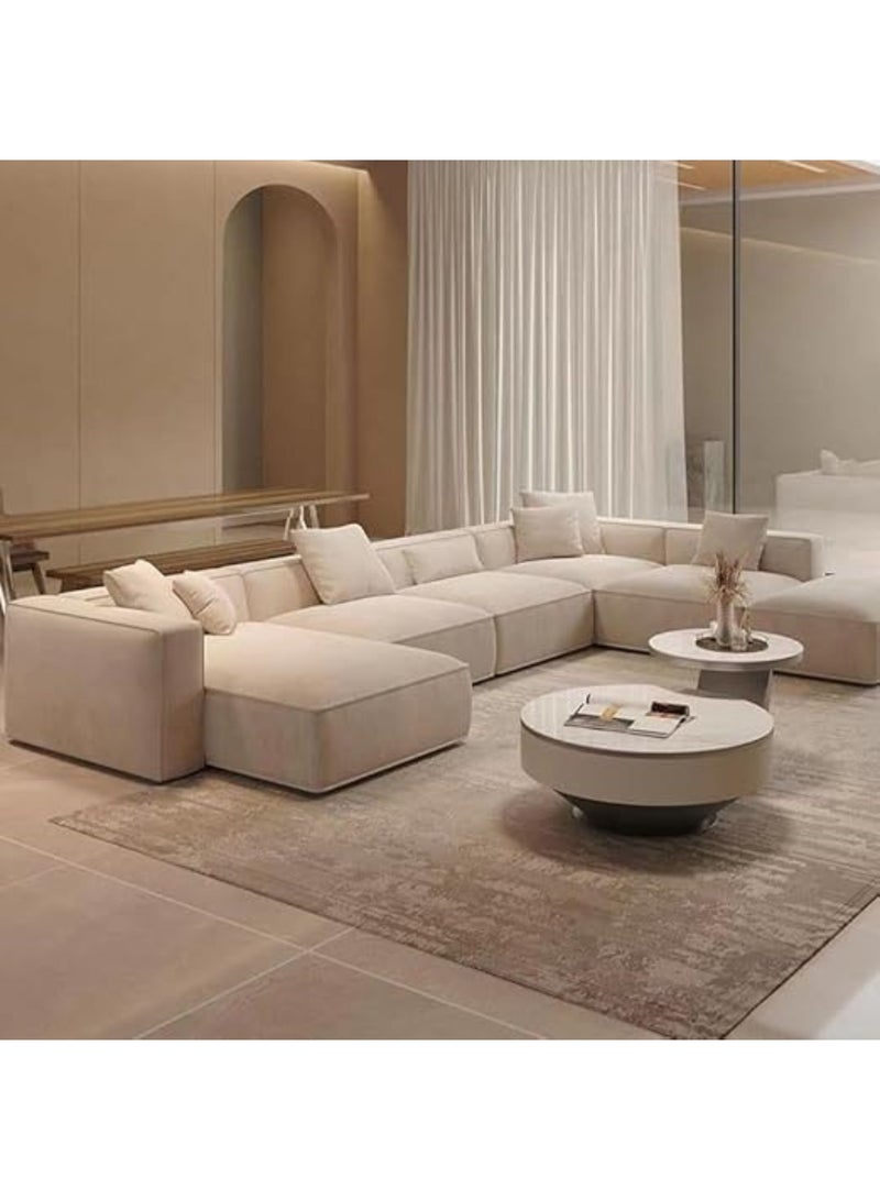 KUSTOMDECO Kustom Deco Affordable U-Shape Sofa Set 5 Seater Stylish Design with Durable Abrasive Cloth Upholstery - Image 4