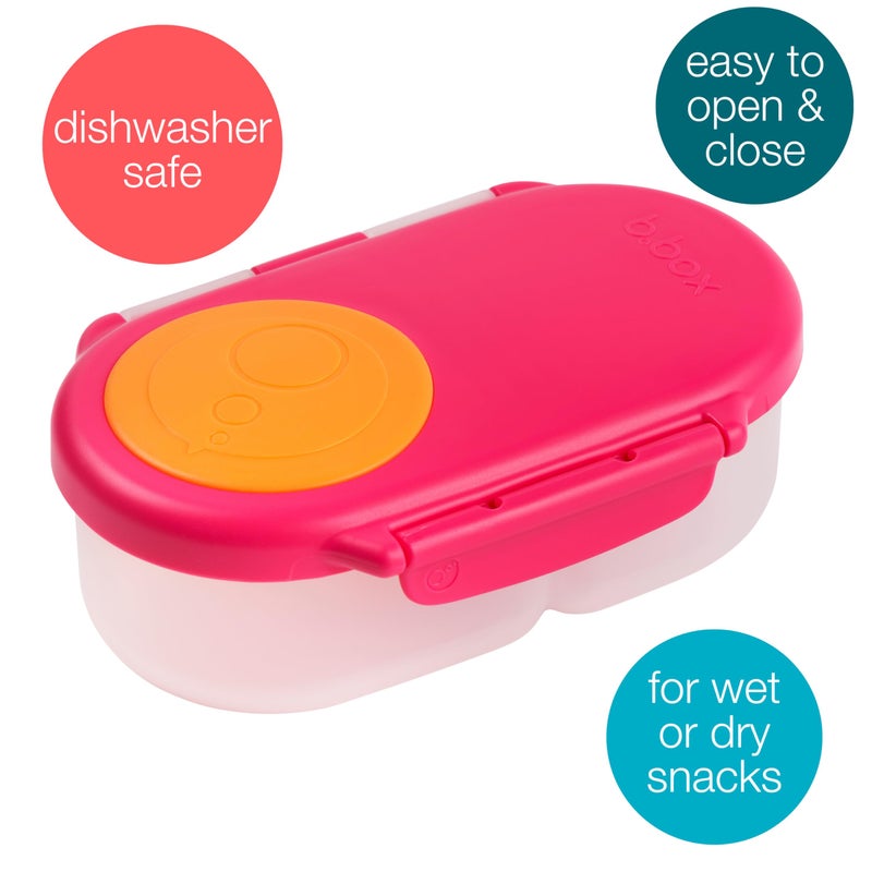 b.box Snack Box for Kids & Toddlers: 2 Compartment Snack Containers, Mini Bento Box, Lunch Box. Leak Proof, BPA free, Dishwasher safe. School Supplies. Ages 4 months+ (Strawberry Shake, 12oz capacity) - Image 3