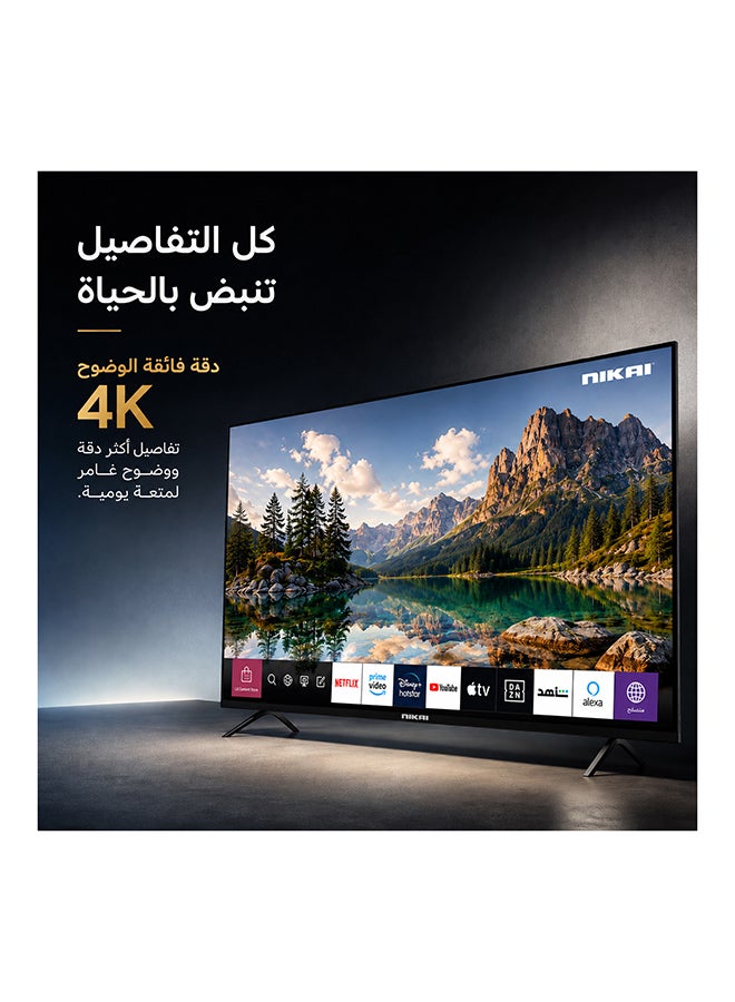 نيكاي سلسلة تلفزيونات بلاتينية ذكية بتقنية UHD LED WebOS مقاس 55 بوصة، 60 هرتز، جهاز تحكم عن بعد سحري، تصميم شاشة سينمائية بدقة 4K Ultra HDR، صوت دولبي، تحكم صوتي ذكي، تطبيقاتYouTube، Netflix، Shahid ، ضمان لمدة سنتين - NIK55MEU4STN/ NIK55MEU4ST أسود - Image 2