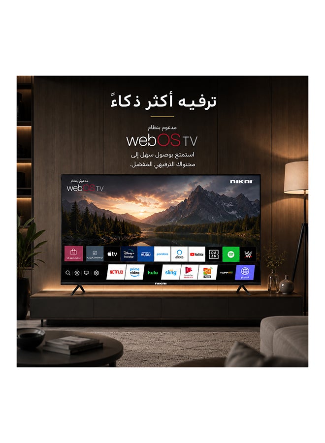 نيكاي سلسلة تلفزيونات بلاتينية ذكية بتقنية UHD LED WebOS مقاس 55 بوصة، 60 هرتز، جهاز تحكم عن بعد سحري، تصميم شاشة سينمائية بدقة 4K Ultra HDR، صوت دولبي، تحكم صوتي ذكي، تطبيقاتYouTube، Netflix، Shahid ، ضمان لمدة سنتين - NIK55MEU4STN/ NIK55MEU4ST أسود - Image 4