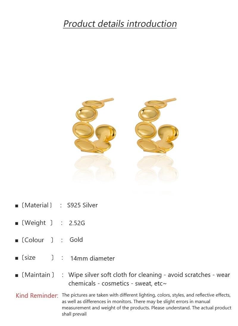 Y&D - 18K Gold Oval Earrings For Women - Image 1