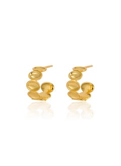 18K Gold Oval Earrings For Women