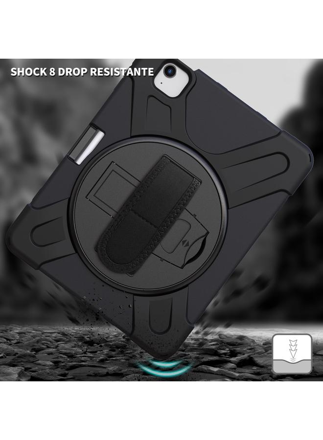 زبون حافظة لجهاز iPad Air 2022 / 2020 10.9 بوصة، قابلة للدوران 360 درجة، مصنوعة من البولي كربونات + حافظة واقية من السيليكون مع حامل وحزام يد - Image 5