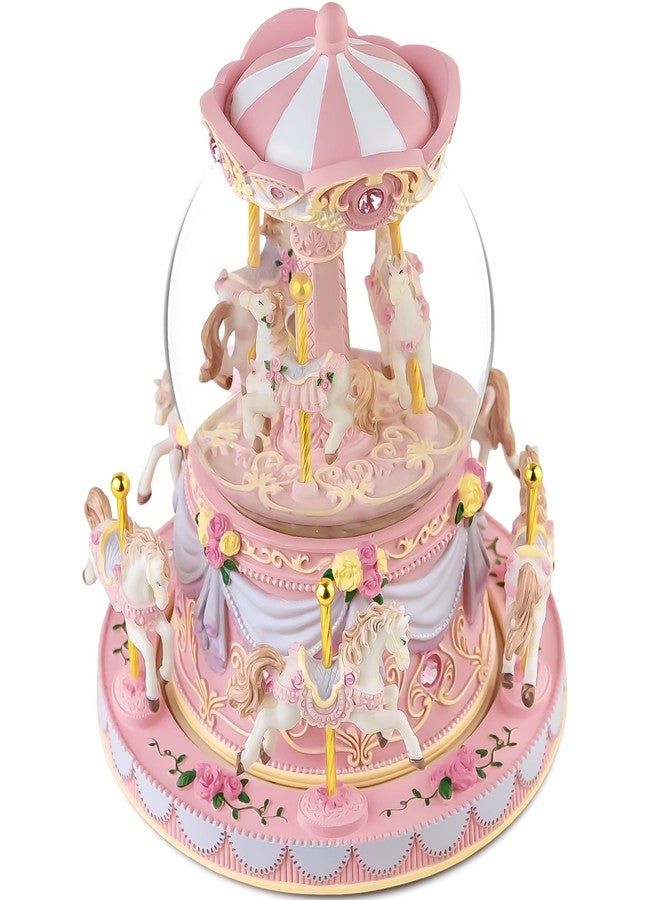 Mr.Winder Carousel Snow Globe Birthday Gift for Girls Daughter, Carousel Music Box Plays You are My Sunshine, Upgraded Merry Go Round Carousel Horse Gifts for Mom Friend Sister Women - Image 5