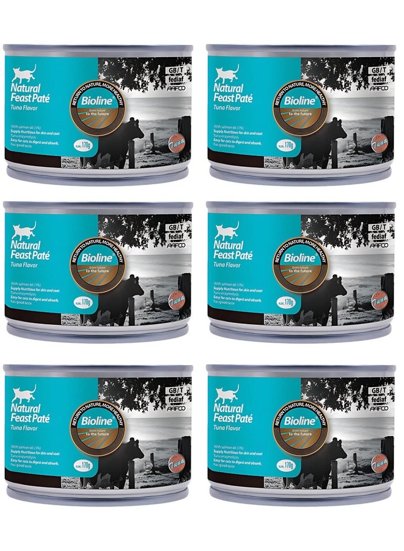 بيولاين ناتشورال فيست باتيه للقطط بنكهة التونة 170 جرام * (عبوة من 6 قطع)