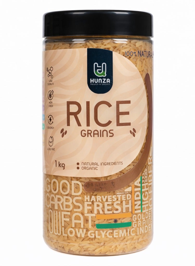 Hunza Indian Brown Basmati Rice 1kg – Long Grain Whole Grain | High Fiber | Ideal for Weight Loss & Athletes | 100% Natural