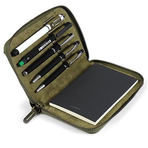 Londo Genuine Leather Padfolio Portfolio Folder with Pencil Holder Notepad Zipper Closure for Business Office Travel - Image 1