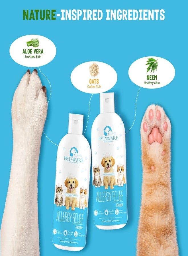 PETSWARE شامبو بيتسوير لعلاج الحساسية للكلاب والقطط 1000 مل - شامبو لطيف ومتوازن الحموضة، مضاد للحكة والقشرة. عناية بالبشرة الحساسة والجافة والمتهيجة. آمن للجراء والقطط الصغيرة وجميع السلالات. - Image 3