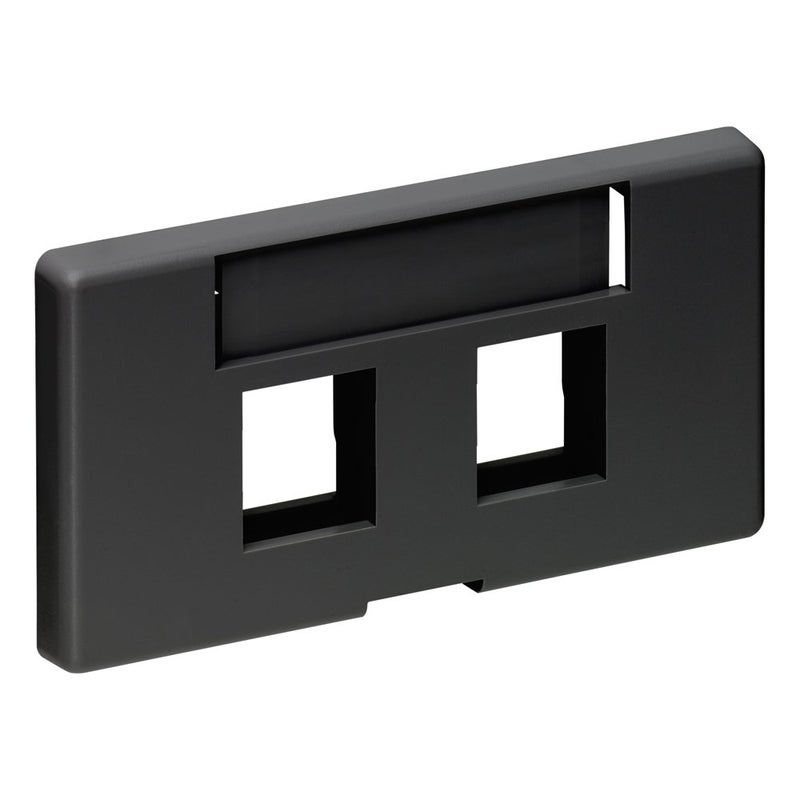Leviton 2-Port QuickPort Modular Furniture Faceplate, 49910-SE2, Black - Image 5