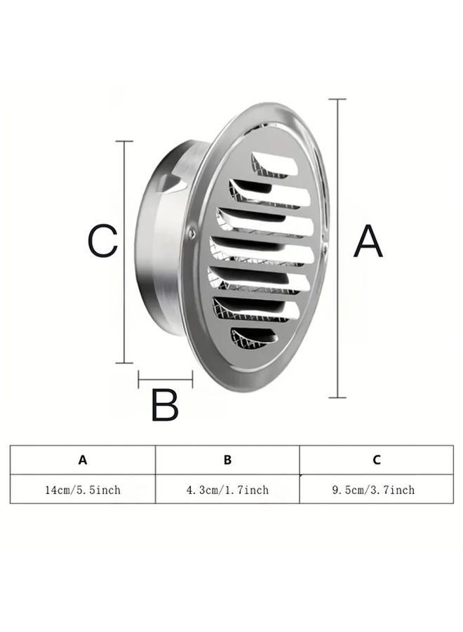 1pc 4 Inch Stainless Steel Vent Cover With Filter Screen Corrosion Resistant - Image 4