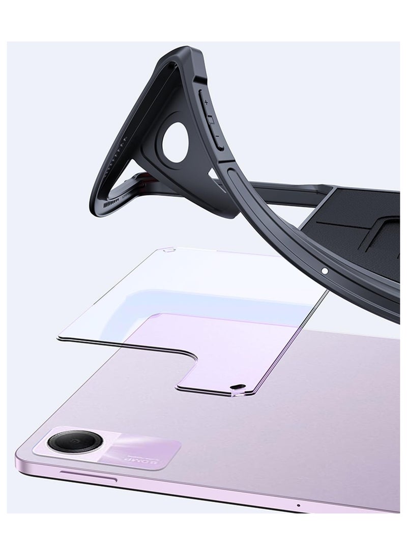 Case for Xiaomi Redmi Pad SE 11 inch,Droproof,Sweat-Proof,Fingerprint-Proof ,Hard Black Shell and Soft TPU Bumper Ultra-Stability Holder Cover Fits Redmi Pad SE 11" 2023 Tablet,Black - Image 5