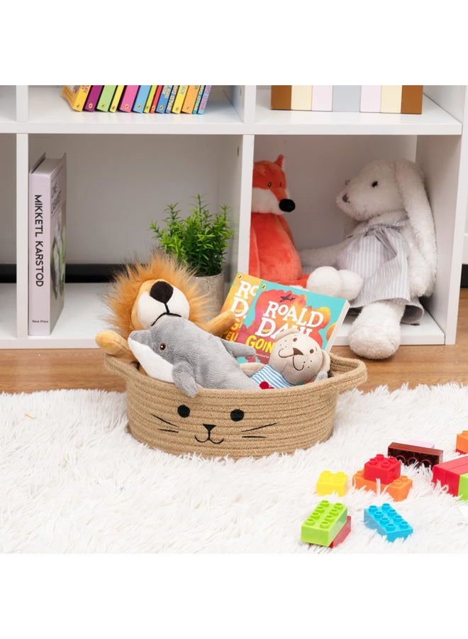 HiChen Small Storage Basket, Cute Basket for Toys, Dog Toy Basket, Woven Basket for Organizing, Jute Basket for Gifts Empty, 9.8 x 4 inches - Image 2