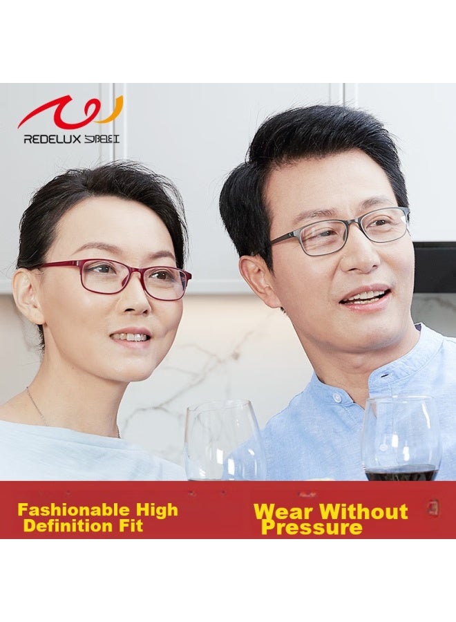 Sunset Red Reading Gl For Men And Women, Anti-blue Light, Fashionable Large Frame, Lightweight Presbyopic Gl E9004, Brown, 150 Degrees - Image 3