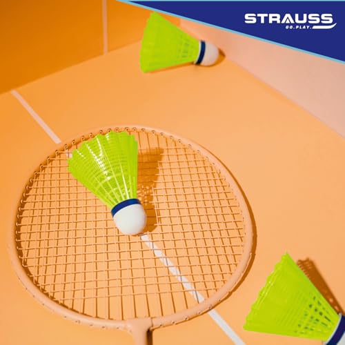 STRAUSS Maxis Pro Nylon Shuttlecock (Pack Of 6) | Stable Flight, Fast Recovery & Near Feather Shuttle Performance | Medium Speed, Durable & Less Frequent Replacement, Yellow - Image 5