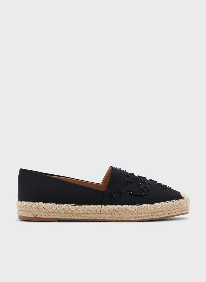 ELLA Pearl Floral Embroidered Espadrille - Image 1