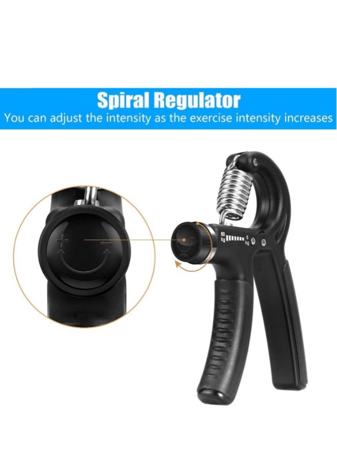 متجر الفرح مجموعة مكونة من 5 قطع من مؤقت القبضة، ومدرب الأصابع، ومجمومجموعة مكونة من 6 قطع من مؤقت القبضة، ومدرب الأصابع، ومجموعة قبضة اليد، وكرة الإجهاد وحلقة تمرين الساعد لبناء العضلات والتعافي من الإصابات - Image 3