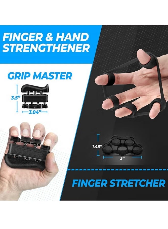 متجر الفرح مجموعة مكونة من 5 قطع من مؤقت القبضة، ومدرب الأصابع، ومجمومجموعة مكونة من 6 قطع من مؤقت القبضة، ومدرب الأصابع، ومجموعة قبضة اليد، وكرة الإجهاد وحلقة تمرين الساعد لبناء العضلات والتعافي من الإصابات - Image 5