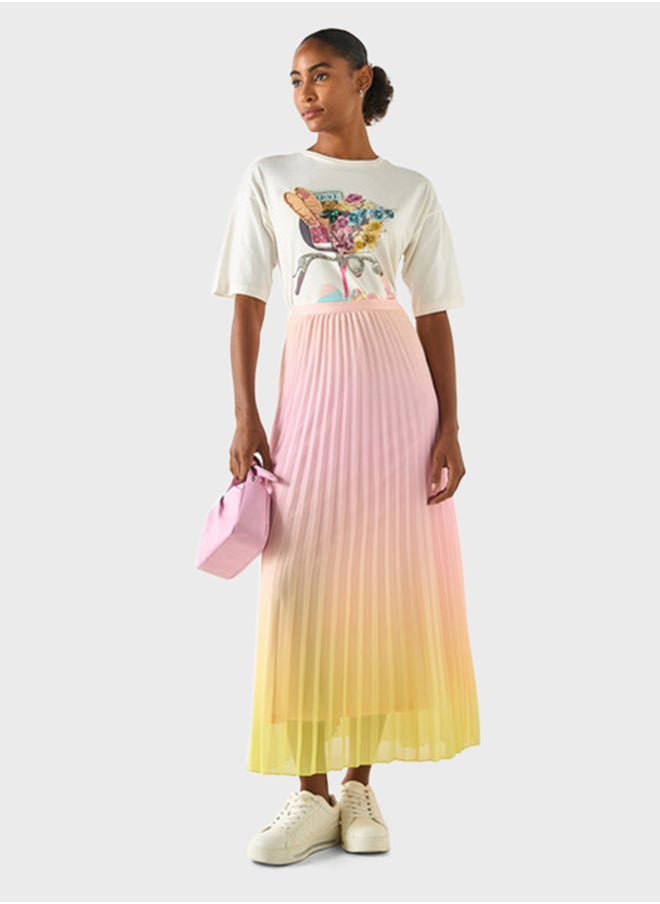 Iconic - Pleated High Waist Skirt - Image 1
