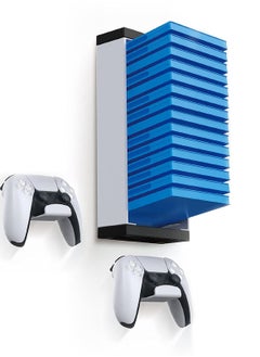 ماركة غير محددة Multifunctional Wall Mount Storage Shelf for PS5, PS4, Xbox One, and Xbox Series X/S - Game Disc, Gamepad, and Headset Organizer Accessories for Gamers  - Image 1
