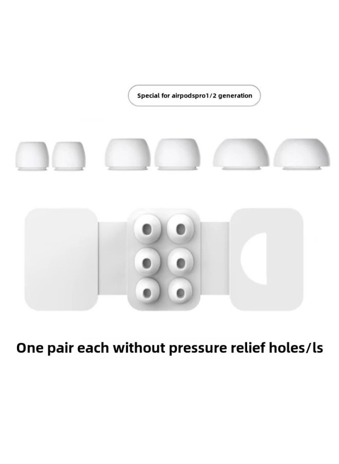 ماركة غير محددة - لأغطية الأذن السيليكونية AirPodsPro من Apple Pro2 Generation سدادات الأذن سماعات الرأس العالمية أصفاد الأذن عبوة من الورق المقوى متوفرة في المخزون - المواصفات: أبيض [لا توجد فتحات تخفيف الضغط] زوج واحد من كل عبوة من الورق المقوى l/m/s - Image 1