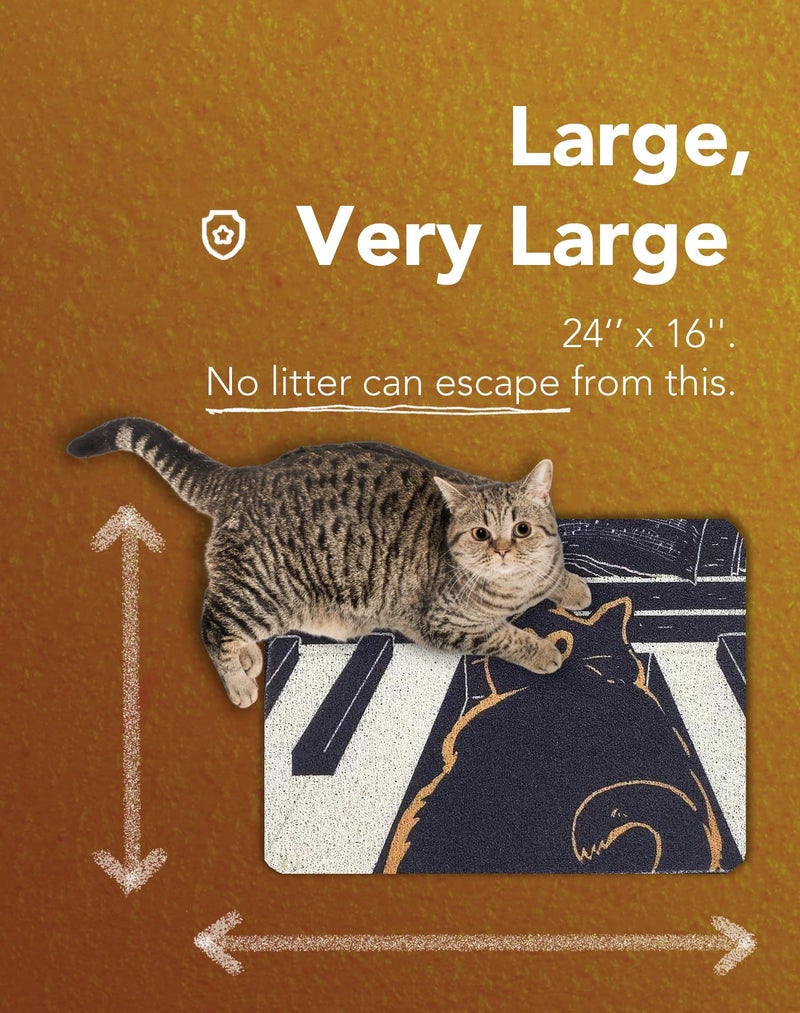 LukamooÂ® Cute Cat Litter Mat (24â€™â€™x16â€™â€™), for Kitty Litter & Cat Litter Box, Independent Artist Designed (Melody) - Image 3