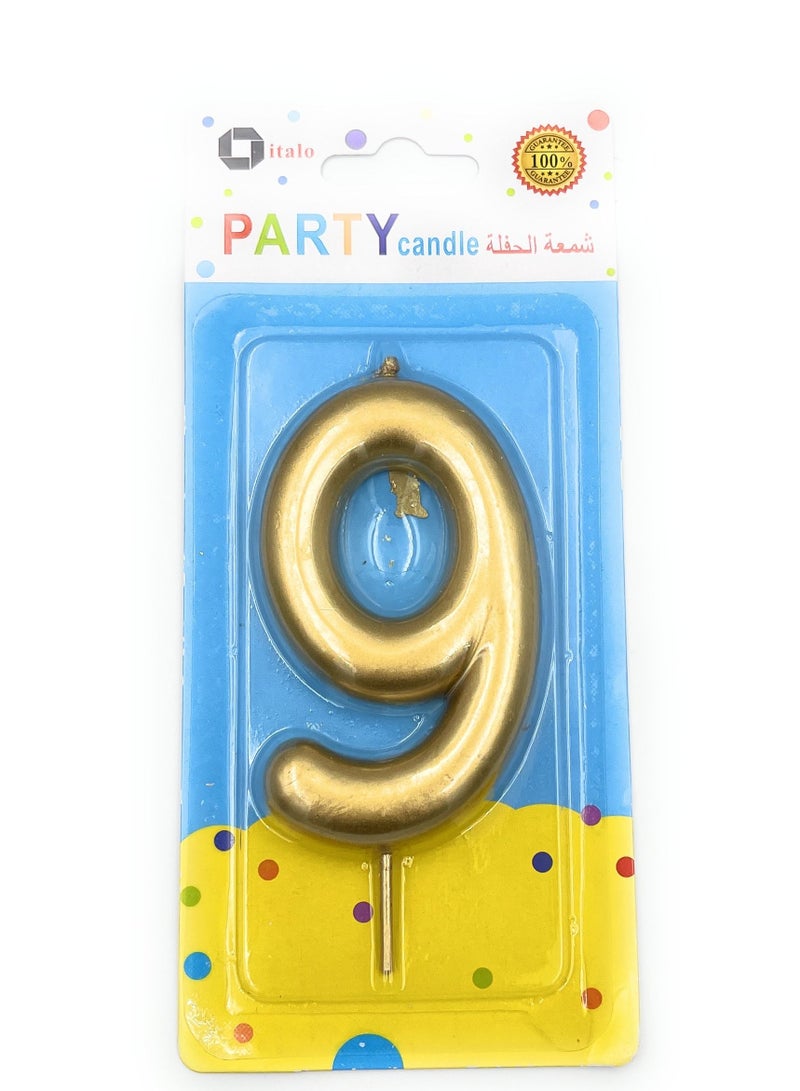 ITALO شمعة رقم 9 للحفلات - Image 1