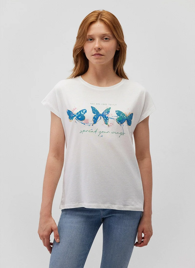 MAVI Printed White T-Shirt