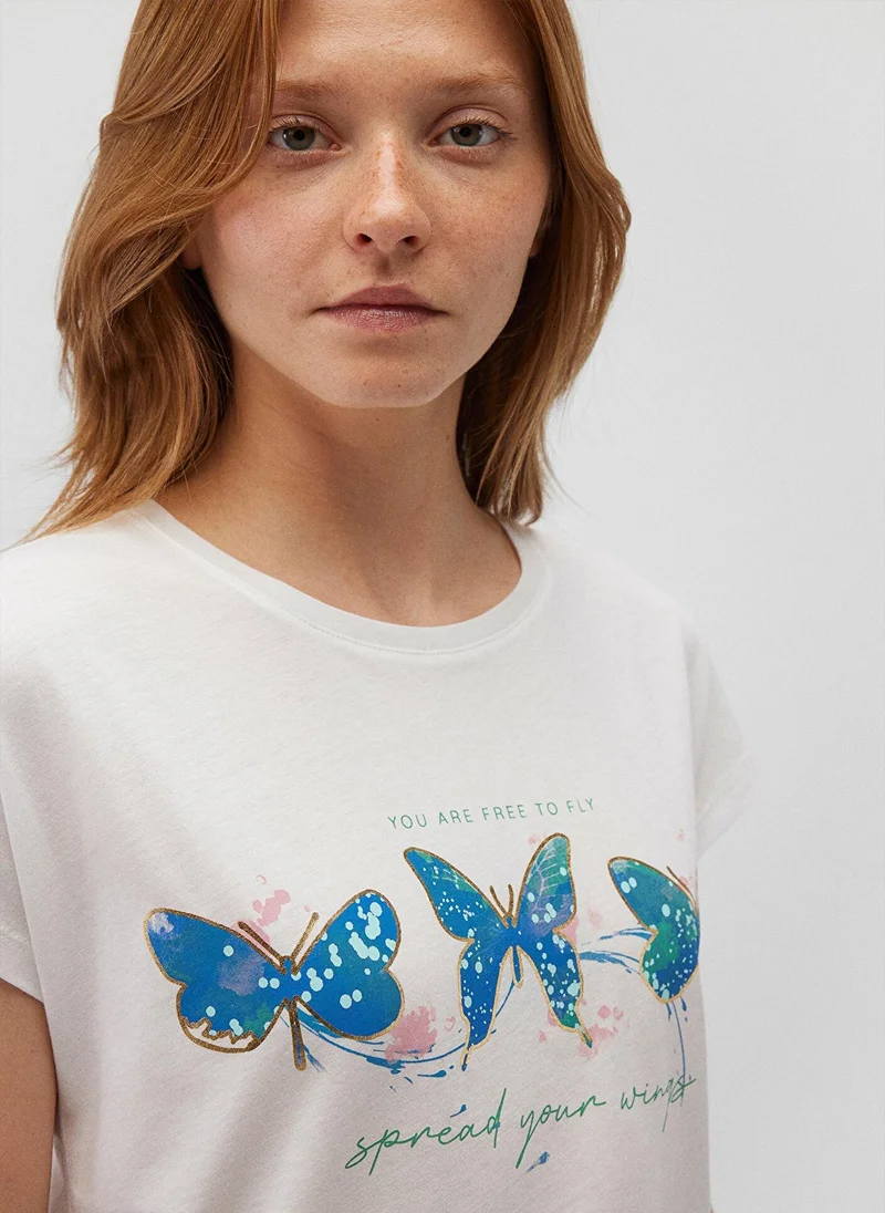 MAVI Printed White T-Shirt