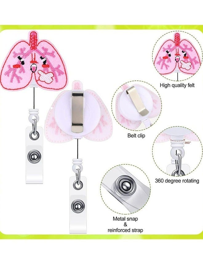 ZVEV 4 Pcs Nurse Badge Reels Felt Retractable Badge Reels Themed Badge Holders Gift for School Nurses Students ID Badges Name Cards Lanyards Holidays - Image 3