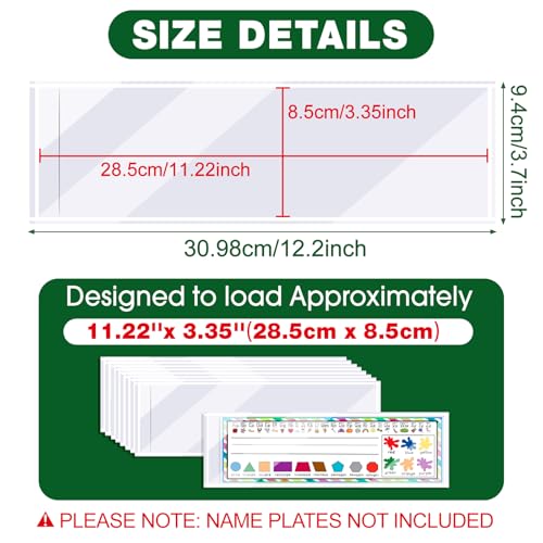 Meetory 36 Pieces 13.5” x 4.9” Upgraded Clear Nameplate Pocket Self-Adhesive Desk Name Tag- Covers for School Classroom Desk, Office Supplies（NOT Include Name Tags） - Image 3