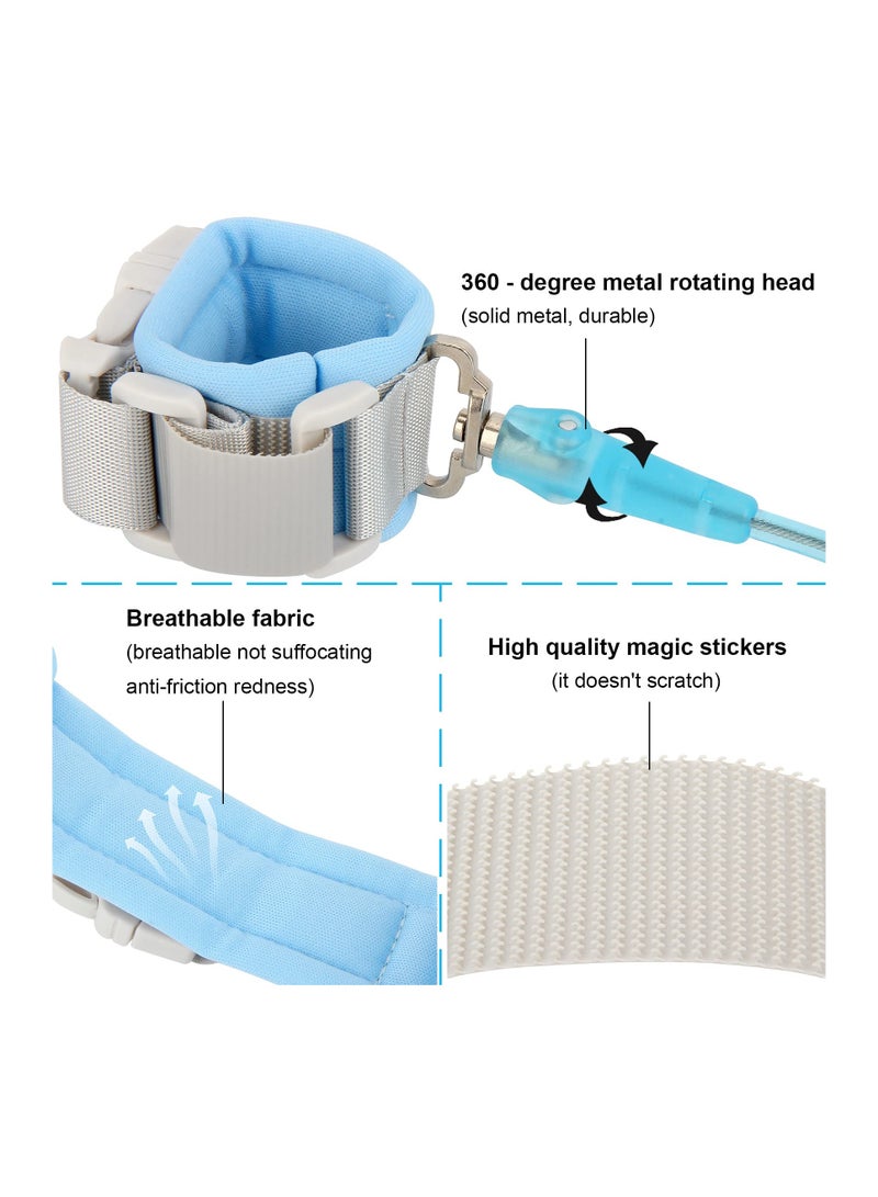 SYOSI Toddler Leash Kid Anti Lost Wrist Link with Key Lock Upgraded Baby Safety Wristband Rope for Babies Toddlers Child Kids Light Blue - Image 5