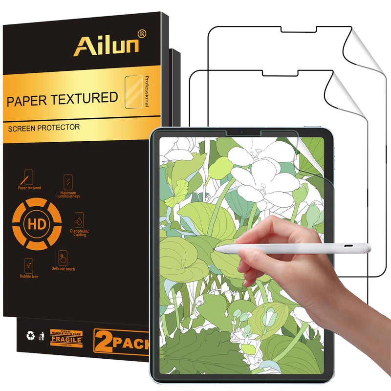 Ailun Paper Textured Screen Protector for iPad Air 4/5 Generation[10.9 Inch,2022 5th &2020 4th Gen],iPad Pro 11 Inch[2022&2021&2020&2018 Release] 2Pack Draw and Sketch Like on Papertouch Anti Glare - Image 1