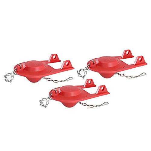 Korky Korky-2001TP 2001TP Universal Toilet Tank Flapper (3 Pack) -Easy to Install-Long Lasting All Rubber Seal-Made in USA, Red, 3 Count - Image 1