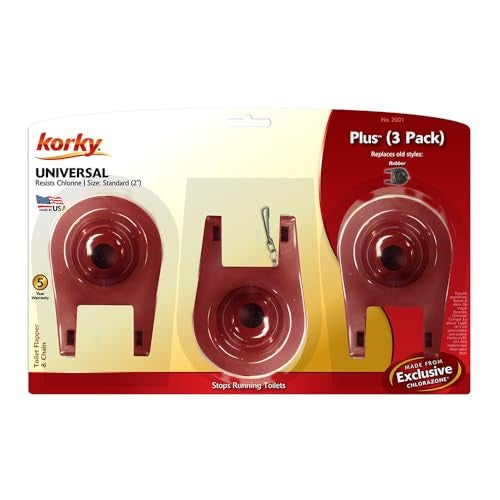 Korky Korky-2001TP 2001TP Universal Toilet Tank Flapper (3 Pack) -Easy to Install-Long Lasting All Rubber Seal-Made in USA, Red, 3 Count - Image 5