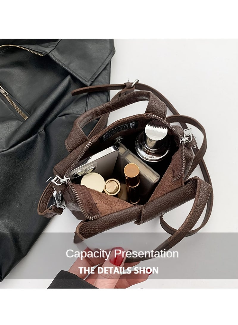 AROAQ Women Handbag, Lightweight Elegant Design Women Shirt Bag, High Quality Material Compact Crossbody Bag, Soft And Durable Shoulder Bag For Women, (1pc, Brown) - Image 4