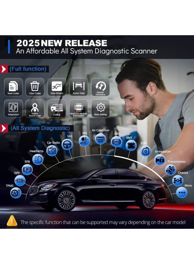 فكر في السيارة جهاز فحص OBD2 ثنائي الاتجاه Thinkdiag2 لجميع الأنظمة لأنظمة iOS وAndroid، ببلوتوث 5.0 مع بروتوكول CAN FD، وظيفة AutoVIN، واختبارات نشطة، و hơn 15 وظيفة إعادة ضبط، وبرمجة وحدة التحكم (ECU) - Image 3