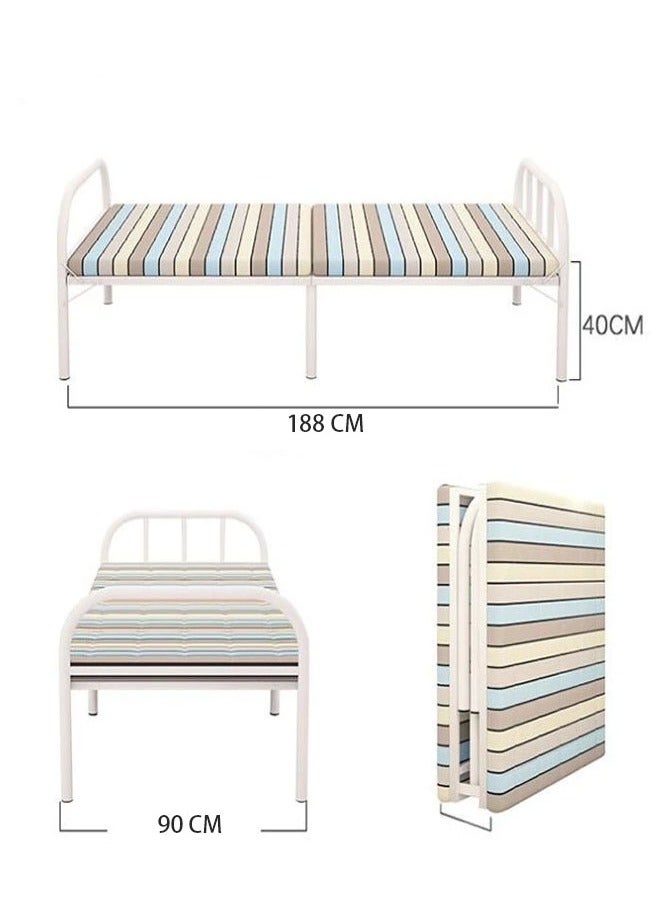 كيكي سرير قابل للطي مصنوع من مرتبة لاتكس مع مساحة تخزين وعجلات، المقاس: الطول 188 سم × العرض 90 سم، الارتفاع 40 سم - Image 2