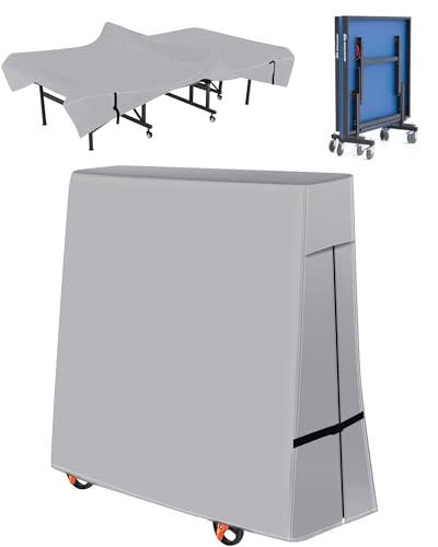 OUTTDID Outdoor Ping Pong Table Cover, 600D Waterproof Sunproof Indoor & Outdoor Fits Universal Folding Tables and Flat 9x5 FT Tables Tennis - Image 1