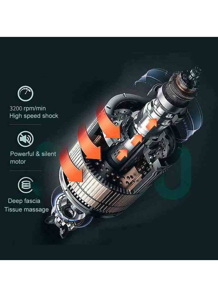 Portable Mini Fascial Massage Gun - Deep Tissue Percussion Massager with 4 Attachment Heads & USB Charging - Image 3