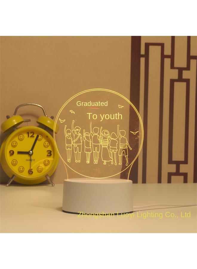 Bluejw New Children's Gift Bedside Ornaments Creative Usbled3d Nightlight DIY Acrylic Table Lamp - Image 3