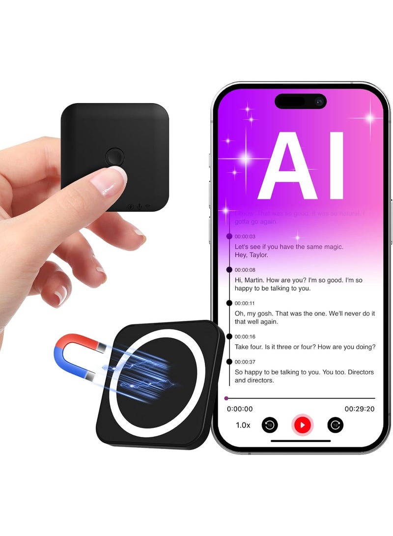 FoCase Rec AI Voice Recorder, Transcribe, Summarize & Translation with AI, APP Control, 64GB Storage, Support 112 Languages, Ultra-Slim Magnetic Dictaphone Note Taker for Calls, Lectures and Meetings - Image 1