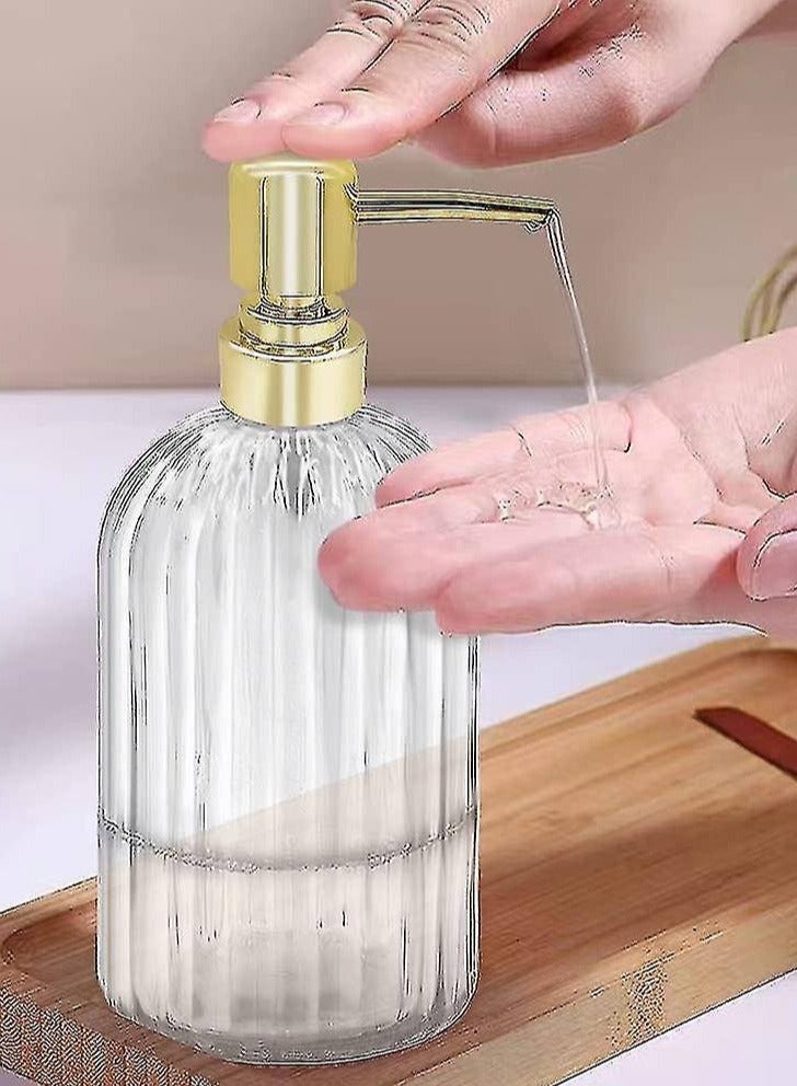 Vitacelli 2PACK 18 Oz Glass Soap Dispenser with Rust Proof Stainless Steel Pump, Home Appliances Accessories Soap Dispenser  - Image 2