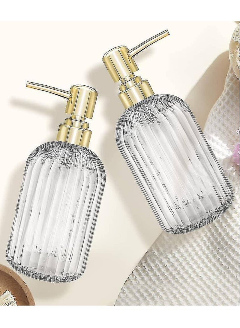 Vitacelli 2PACK 18 Oz Glass Soap Dispenser with Rust Proof Stainless Steel Pump, Home Appliances Accessories Soap Dispenser  - Image 3